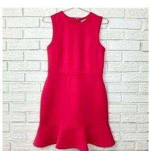 LOFT Sleeveless Fit & Flare Flounce Dress in Pink Size 2P